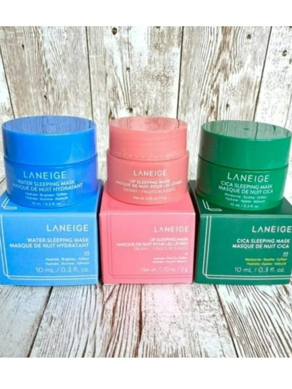 LANEIGE Good Night Lip Skin Care Water/ Cica / Berry Lip Sleeping Mask Minis Set